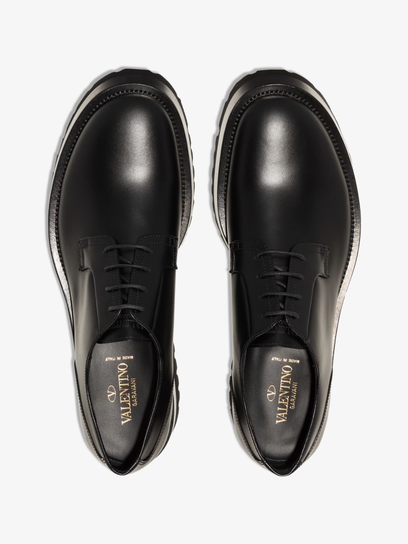 Black Leather Derby Shoes