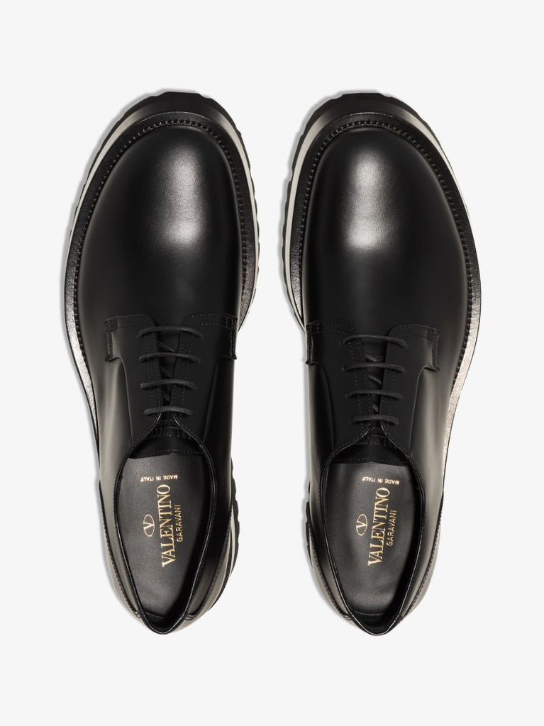 Black Leather Derby Shoes
