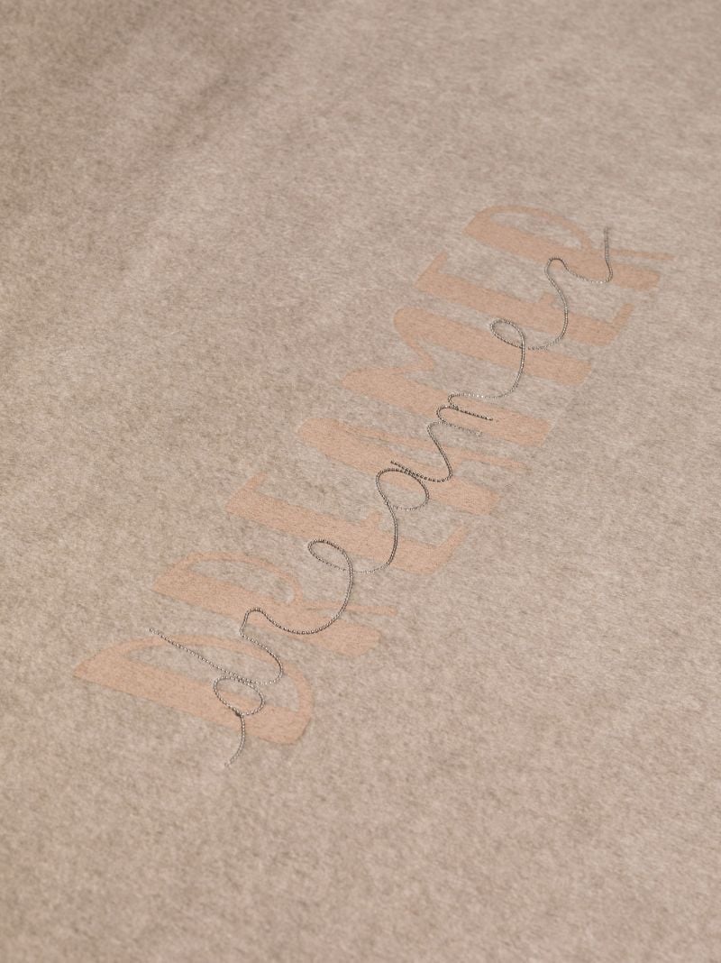 Neutral Embellished Silk Blanket