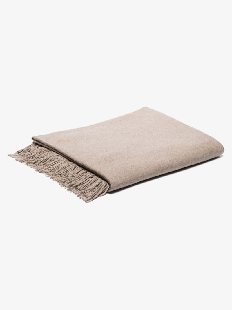 Neutral Embellished Silk Blanket