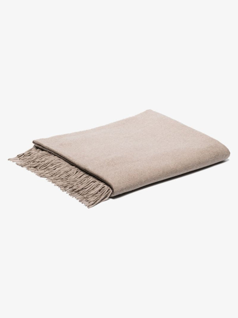 Neutral Embellished Silk Blanket