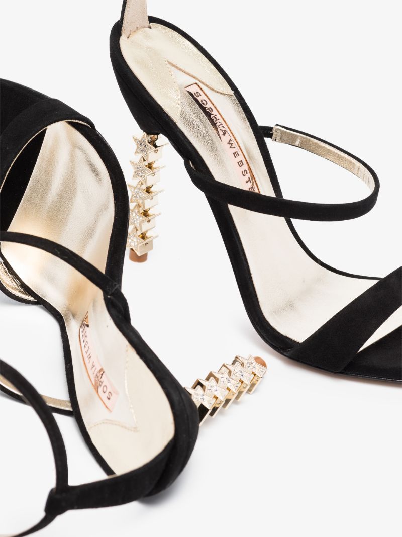 Black Rosalind 100 Star Heel Sandals