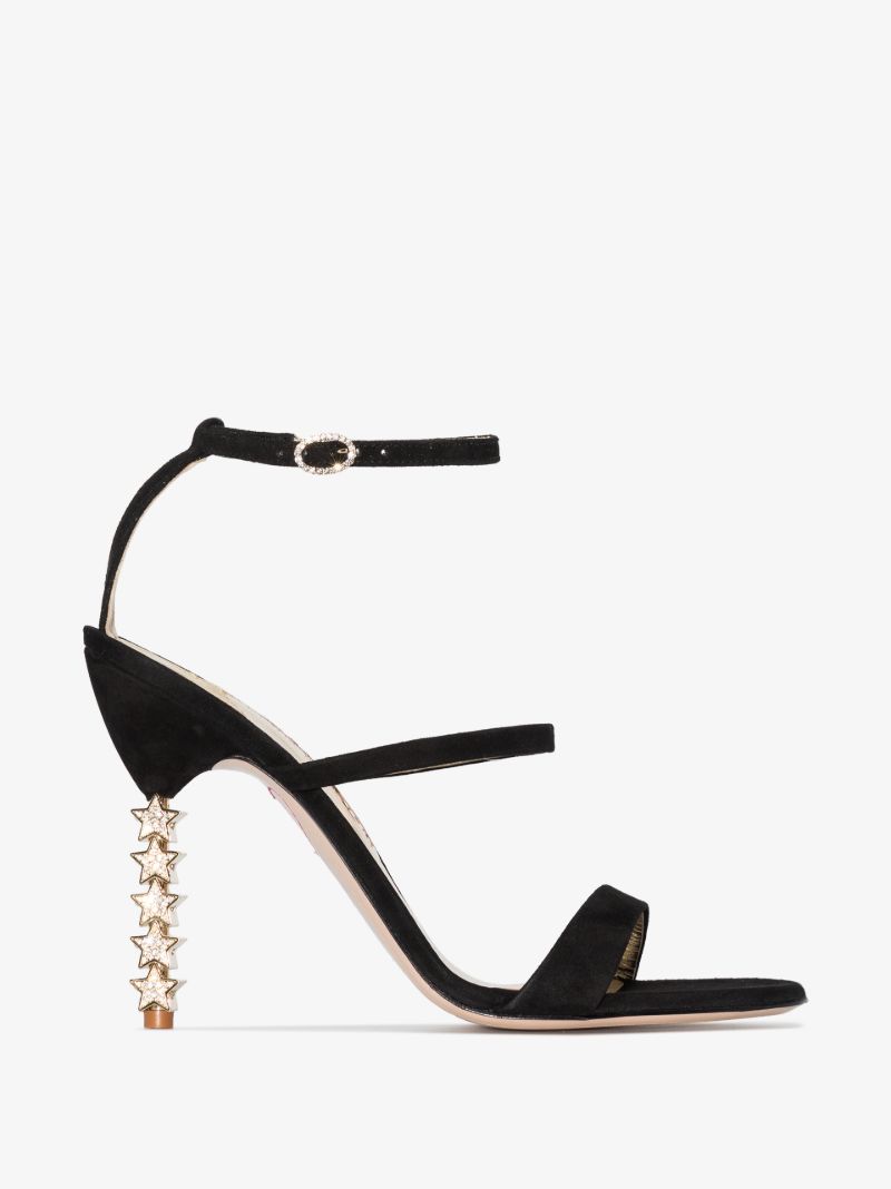 Black Rosalind 100 Star Heel Sandals