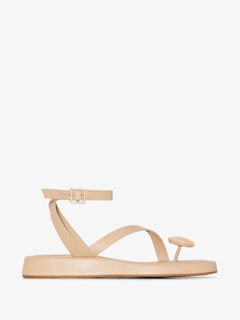 X Rosie Huntington-whitely Neutral Rosie 18 Leather Sandals