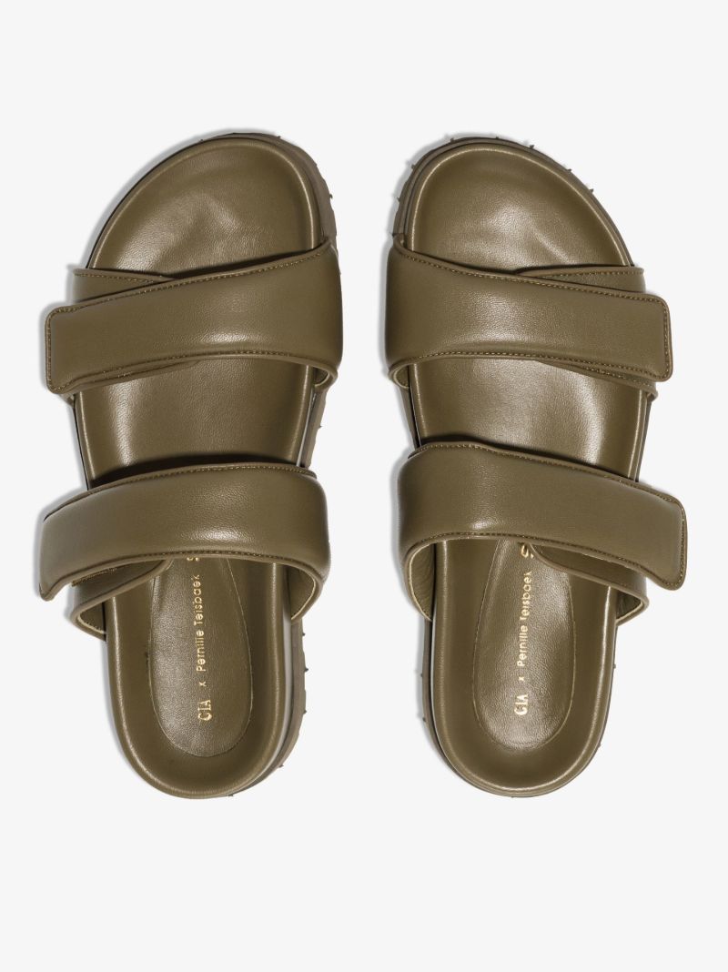 X Pernille Teisbaek Green Perni 11 Leather Sandals
