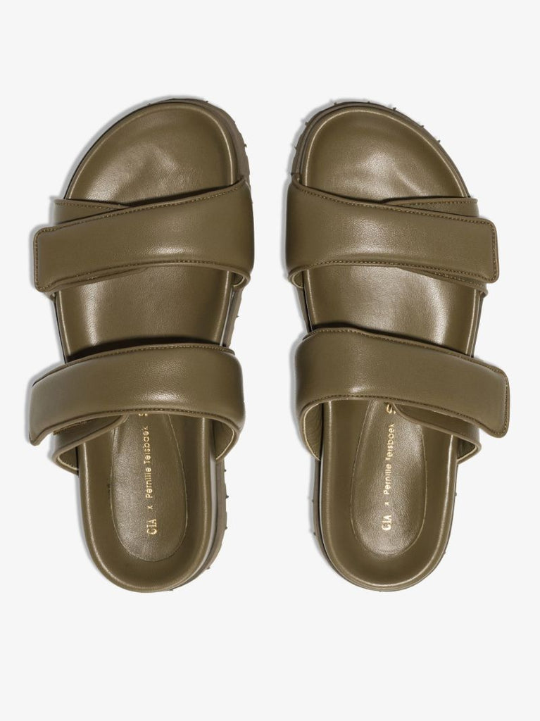 X Pernille Teisbaek Green Perni 11 Leather Sandals