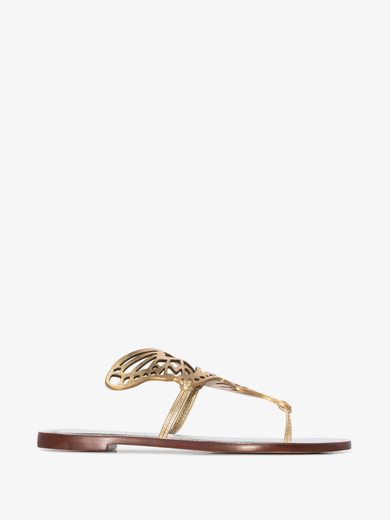 Gold Talulah Butterfly Leather Sandals