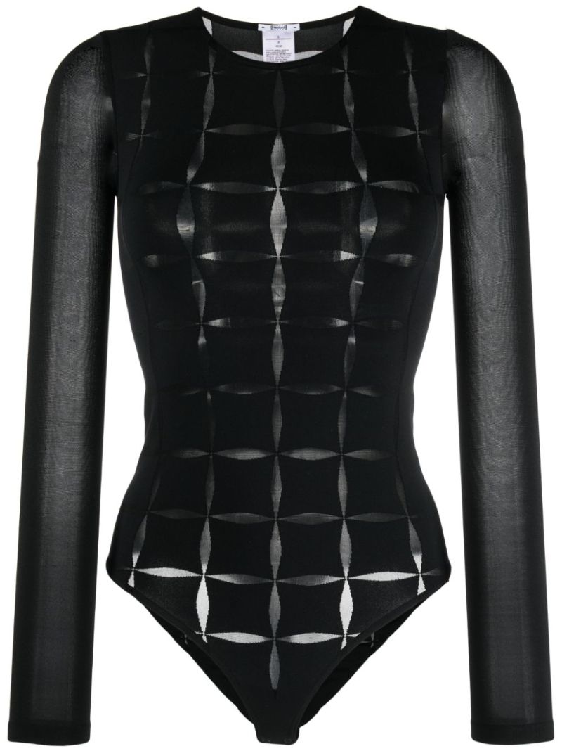 Black Anniversary String Cut Out Bodysuit