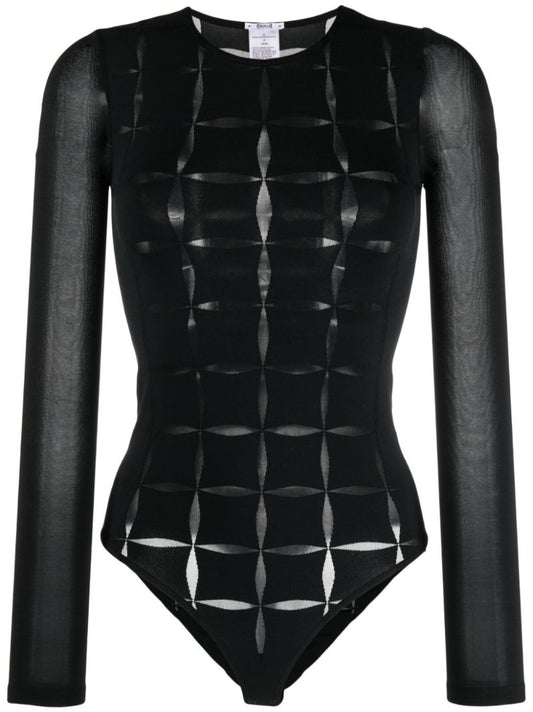 Black Anniversary String Cut Out Bodysuit