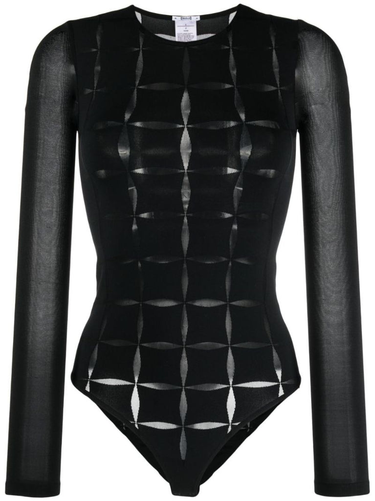 Black Anniversary String Cut Out Bodysuit