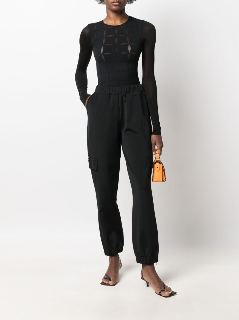 Black Anniversary String Cut Out Bodysuit