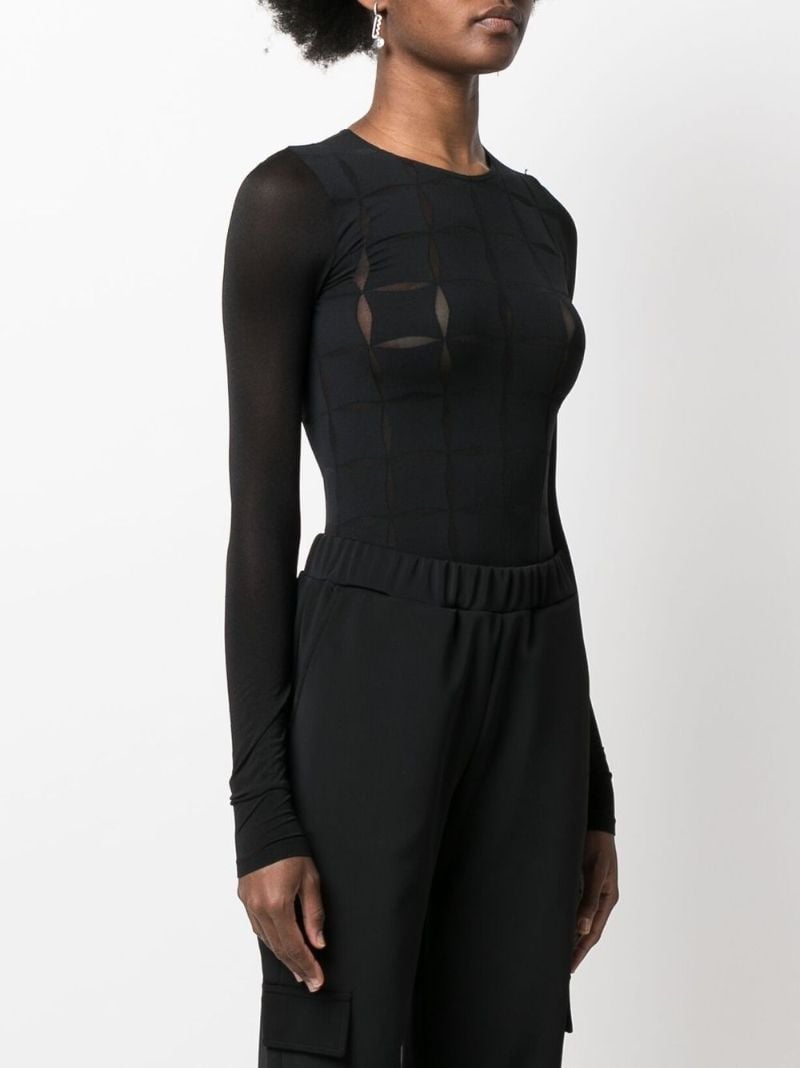Black Anniversary String Cut Out Bodysuit