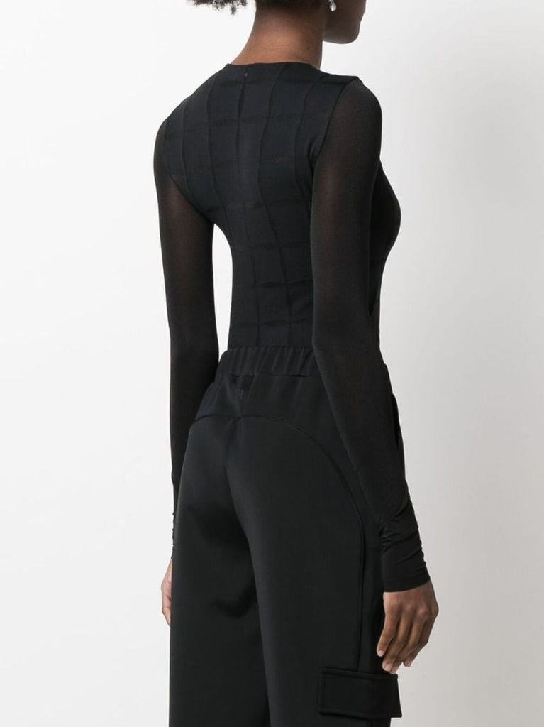 Black Anniversary String Cut Out Bodysuit