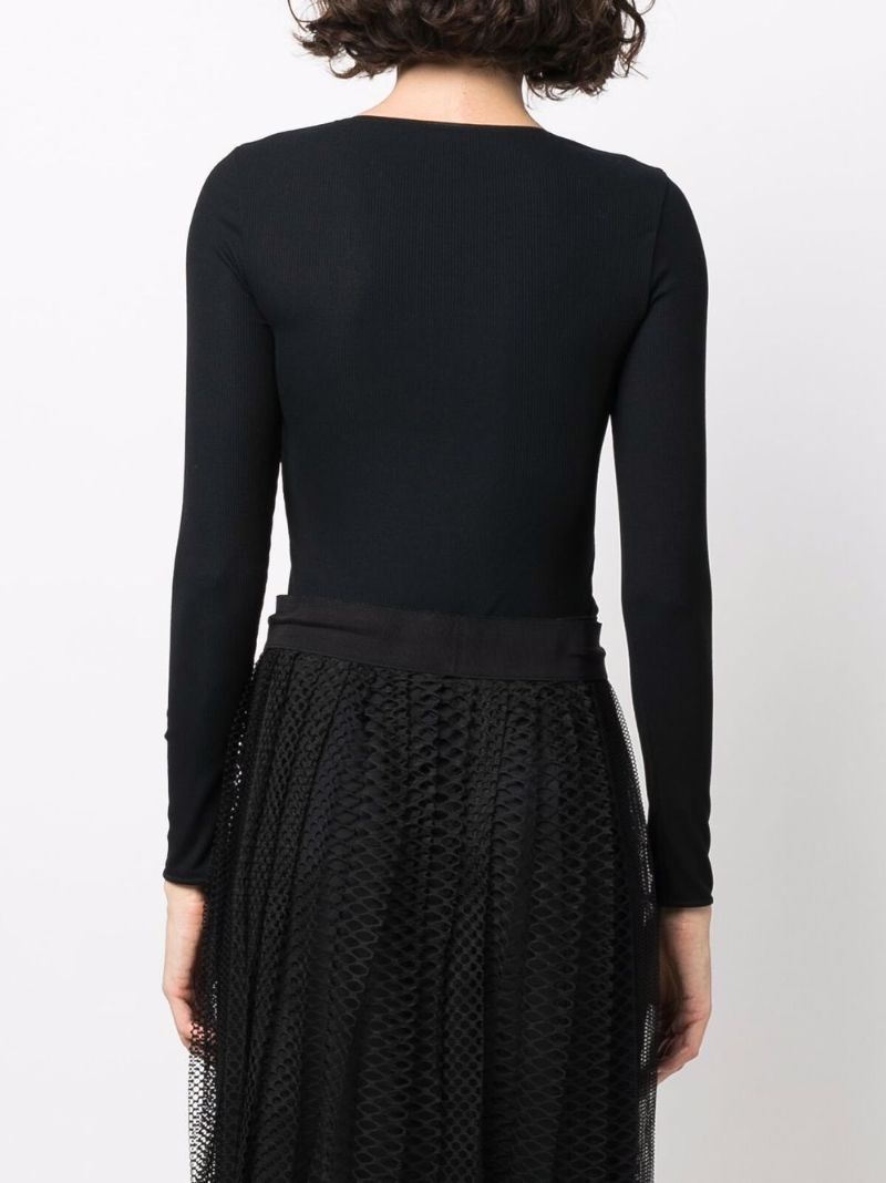 Black Henley String Bodysuit