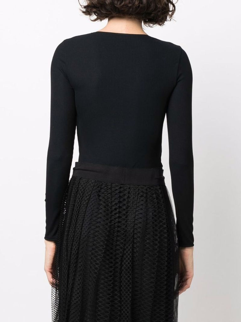 Black Henley String Bodysuit