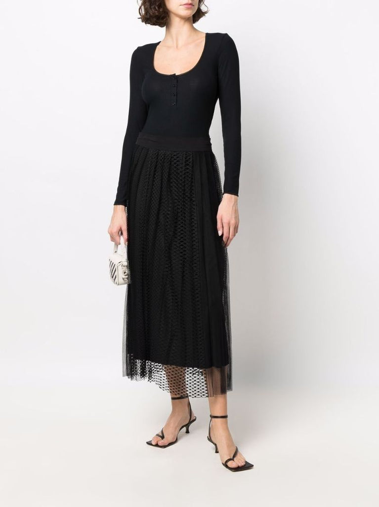 Black Henley String Bodysuit