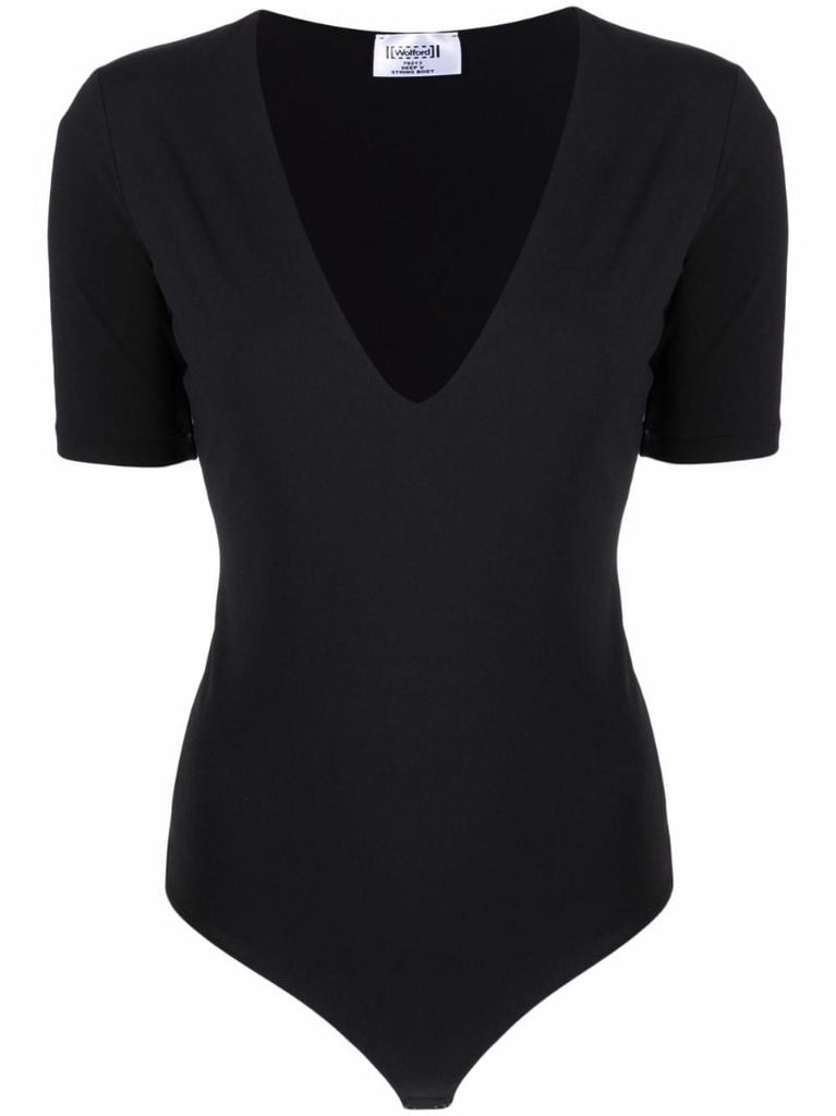Black Deep V String Bodysuit
