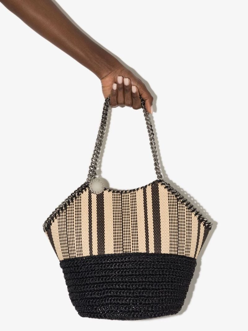 Black Falabella Medium Raffia Tote Bag