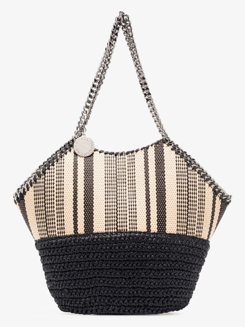 Black Falabella Medium Raffia Tote Bag