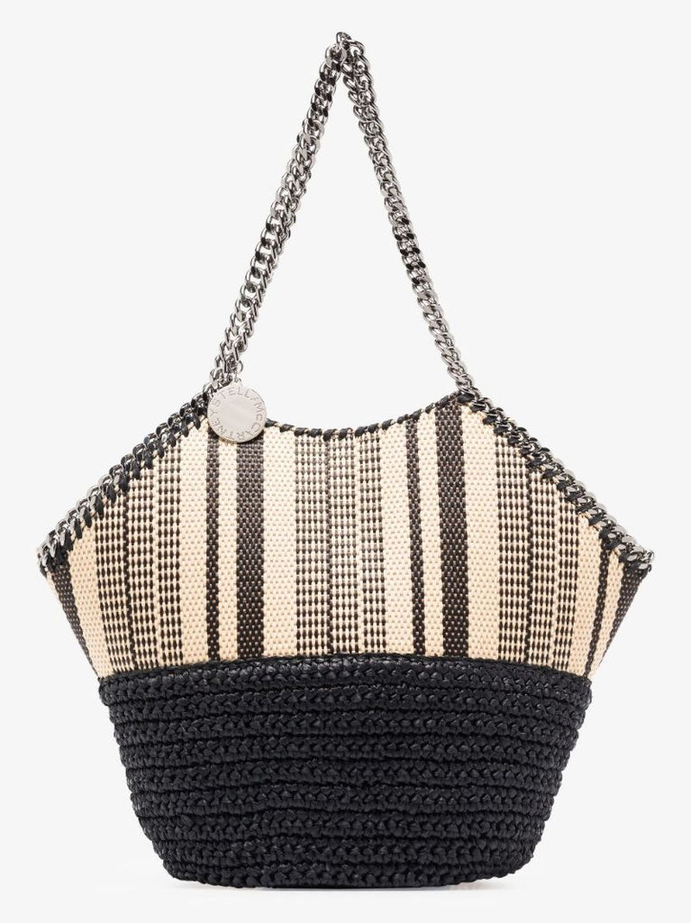 Black Falabella Medium Raffia Tote Bag