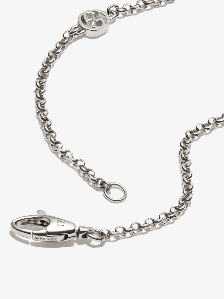 Sterling Silver Engraved Heart Charm Bracelet