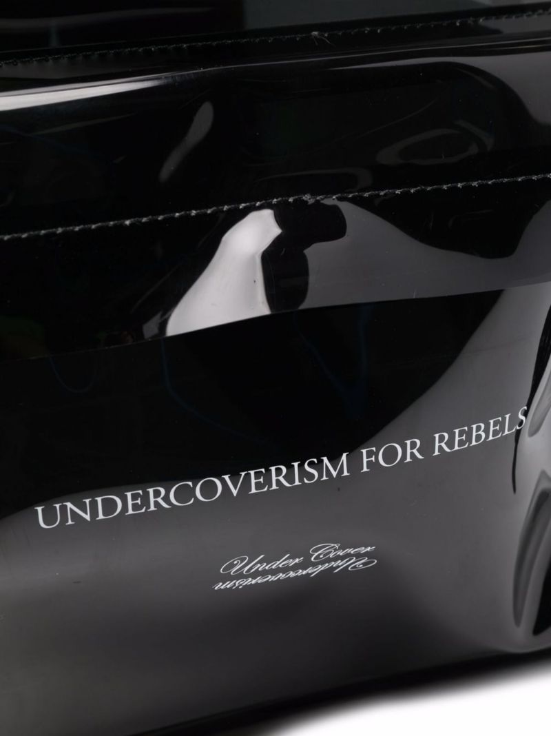 Black Slogan-print Transparent Backpack