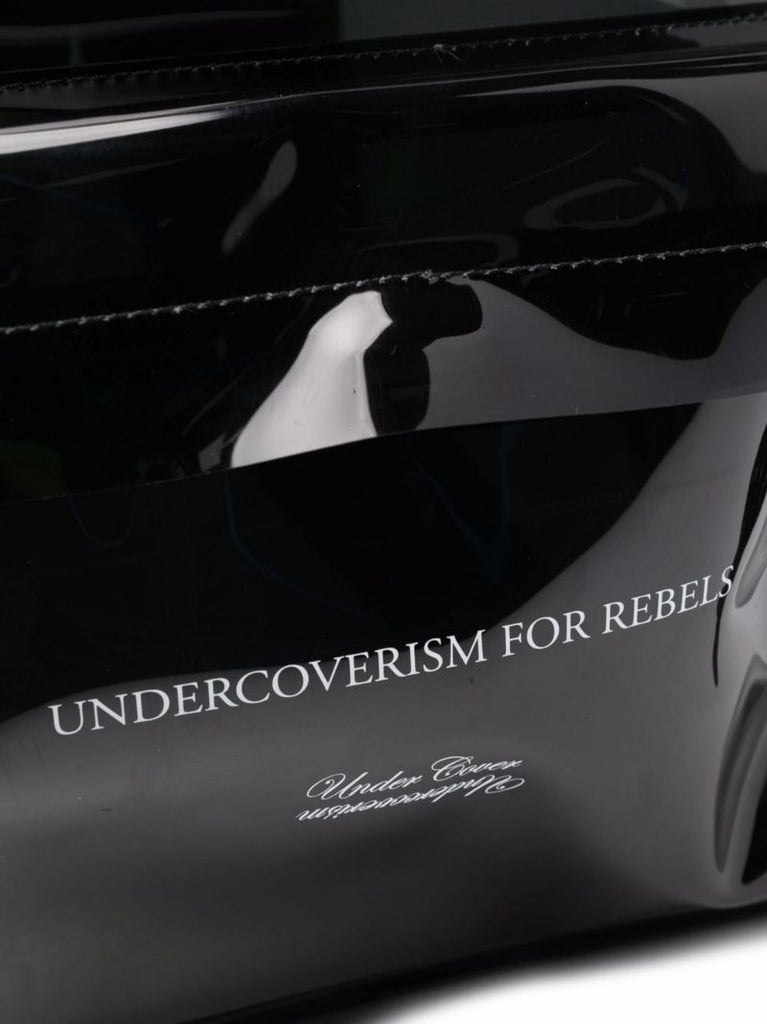 Black Slogan-print Transparent Backpack