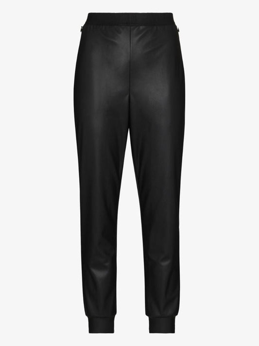 Tapered Faux Leather Track Pants