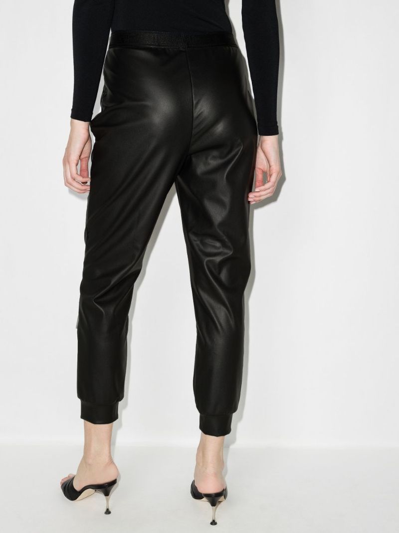 Tapered Faux Leather Track Pants