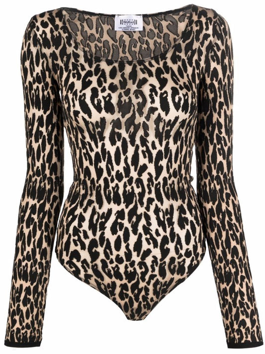 Neutral Leo Leopard Print Bodysuit