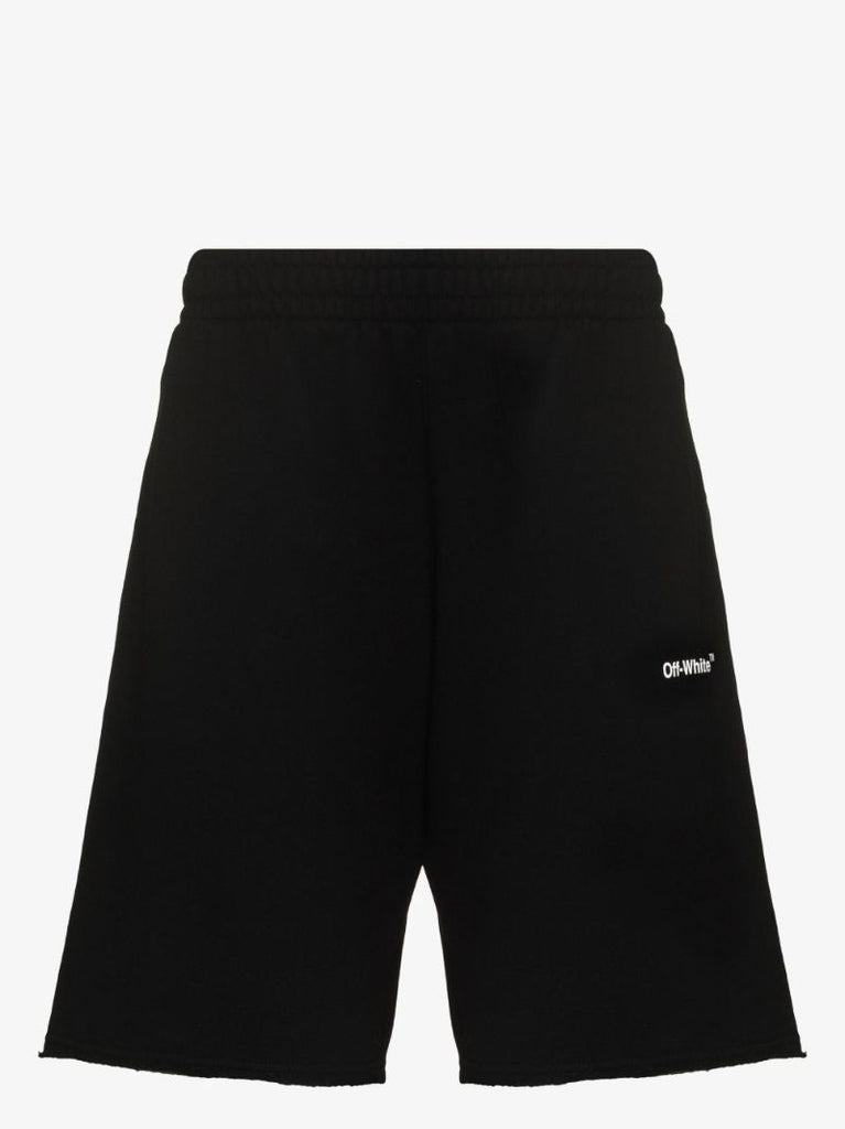 Black Caravaggio Diag Print Track Shorts