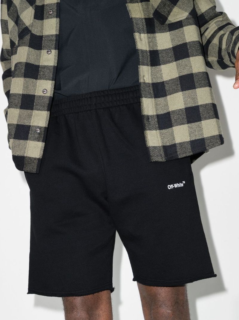 Black Caravaggio Diag Print Track Shorts