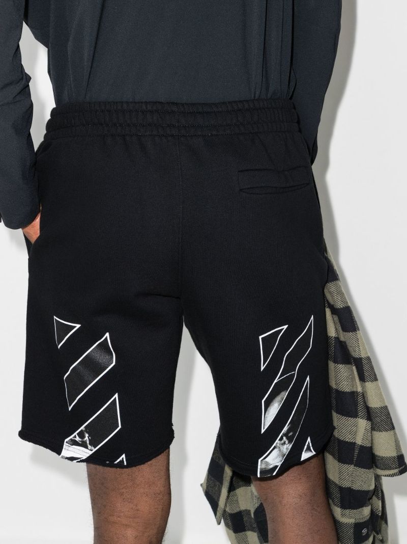 Black Caravaggio Diag Print Track Shorts
