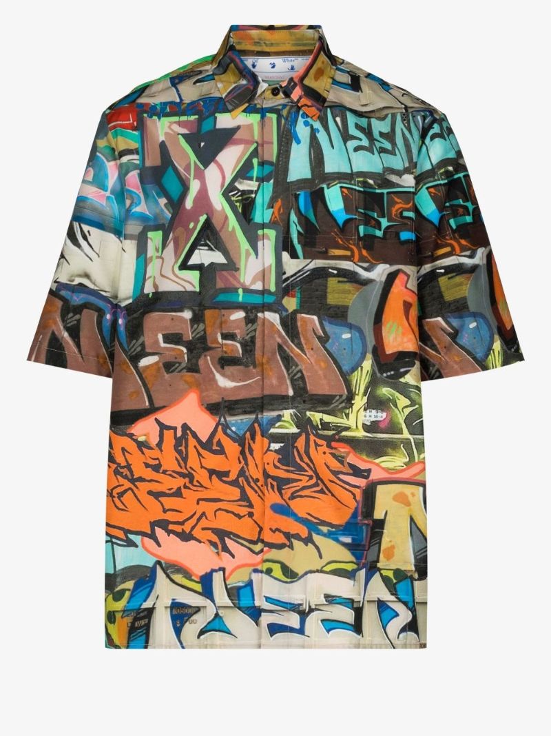 Multicoloured Neen Graffiti Print Shirt