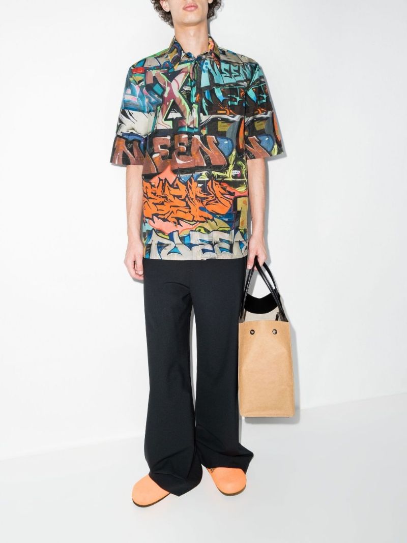 Multicoloured Neen Graffiti Print Shirt