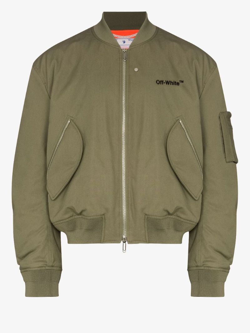 Diag Print Bomber Jacket