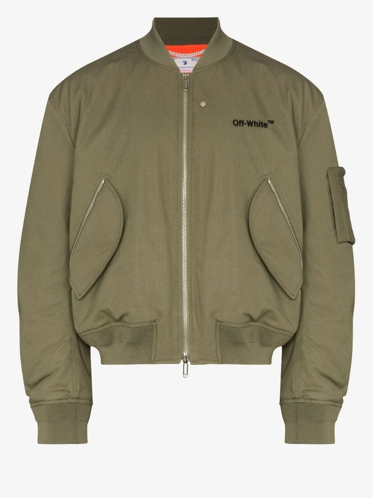 Diag Print Bomber Jacket