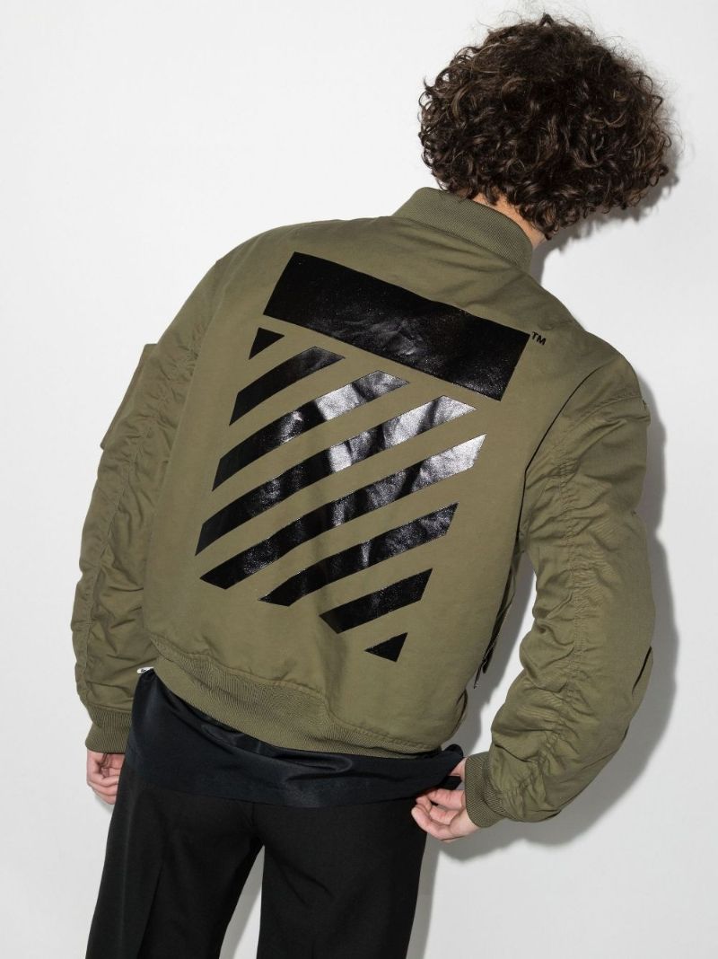 Diag Print Bomber Jacket