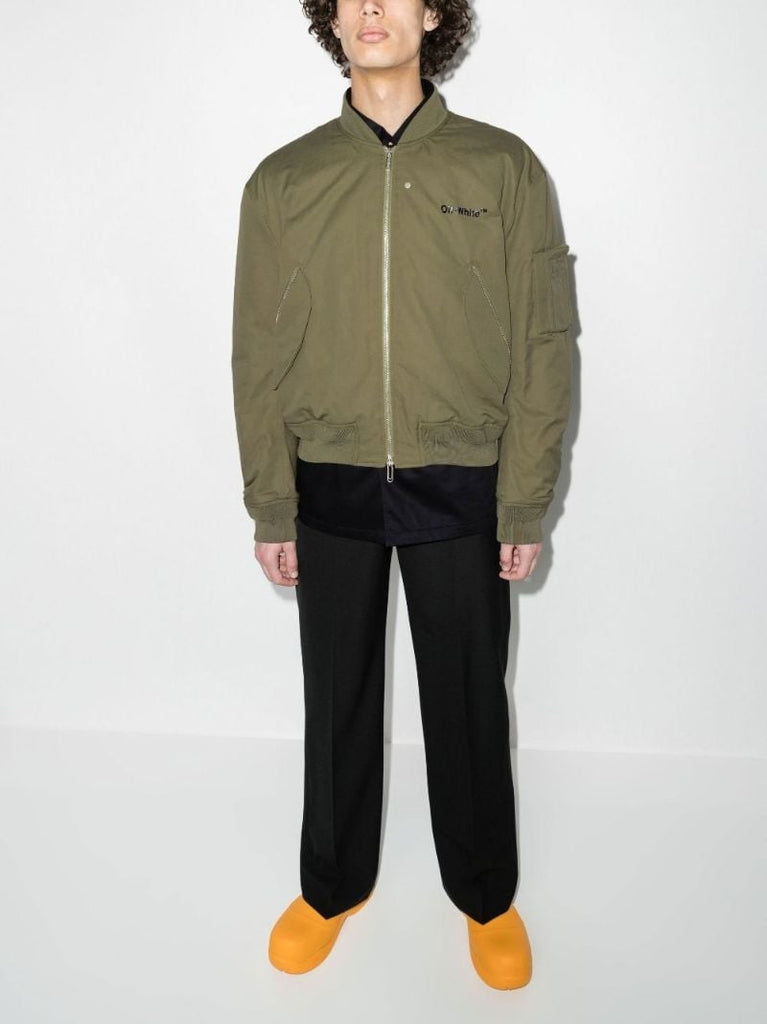 Diag Print Bomber Jacket