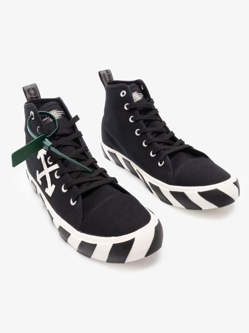 Black Vulcanized High-top Canvas Sneakers