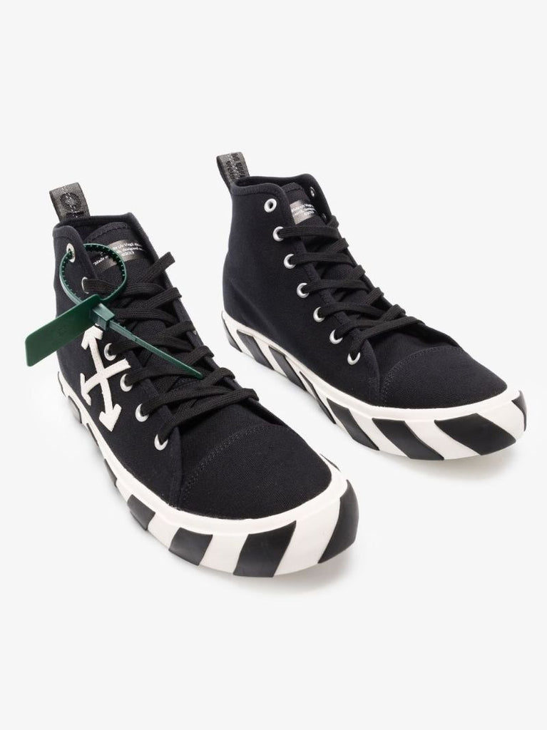 Black Vulcanized High-top Canvas Sneakers
