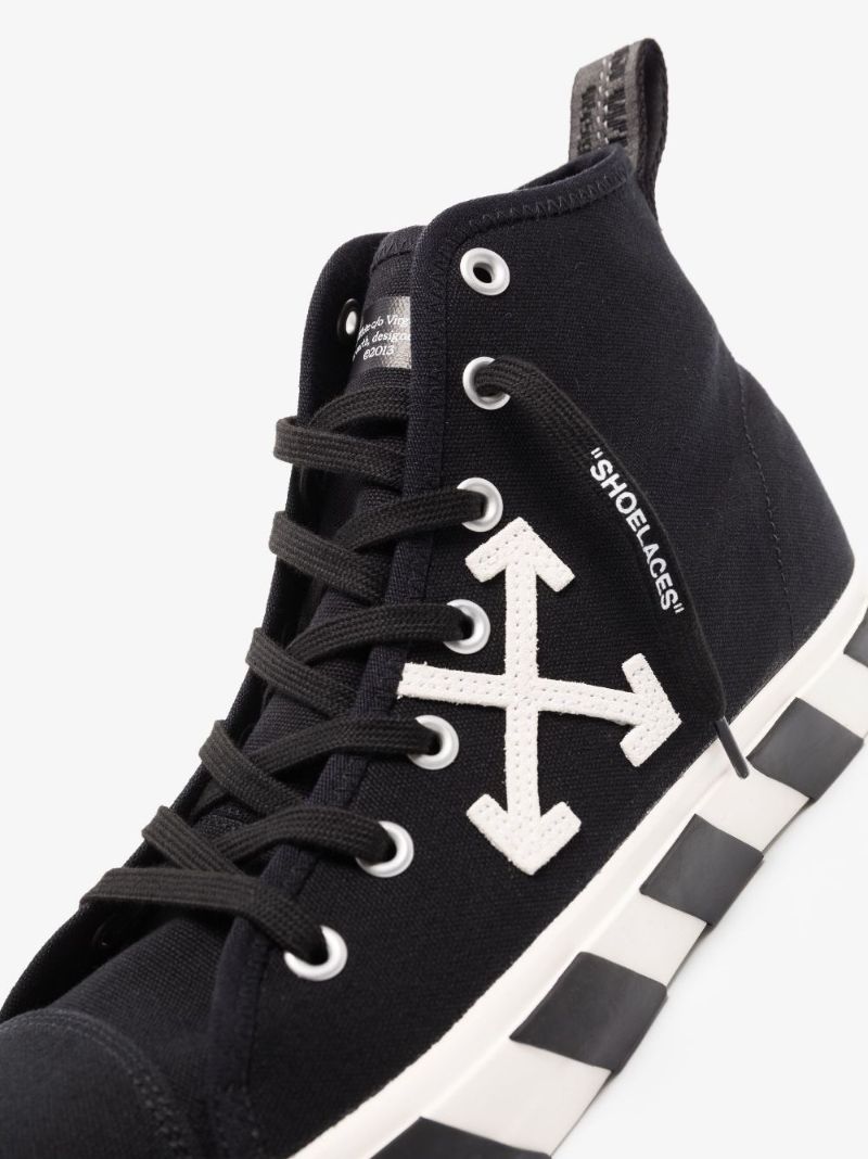 Black Vulcanized High-top Canvas Sneakers