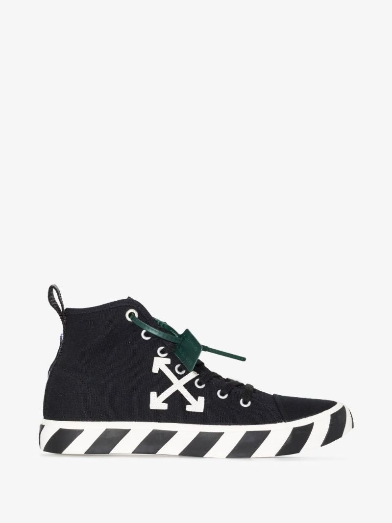 Black Vulcanized High-top Canvas Sneakers