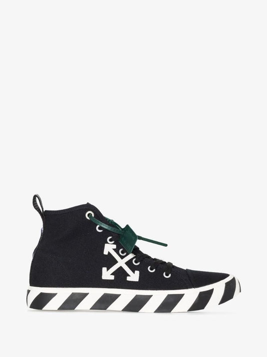 Black Vulcanized High-top Canvas Sneakers