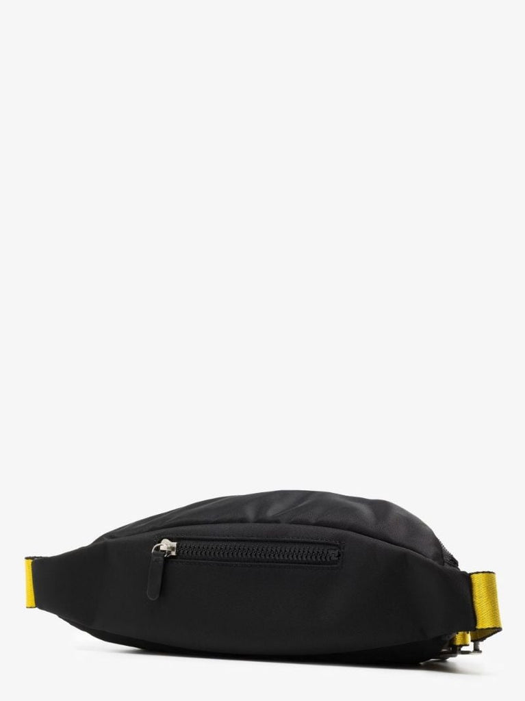 Black Binder Diagonals Belt Bag