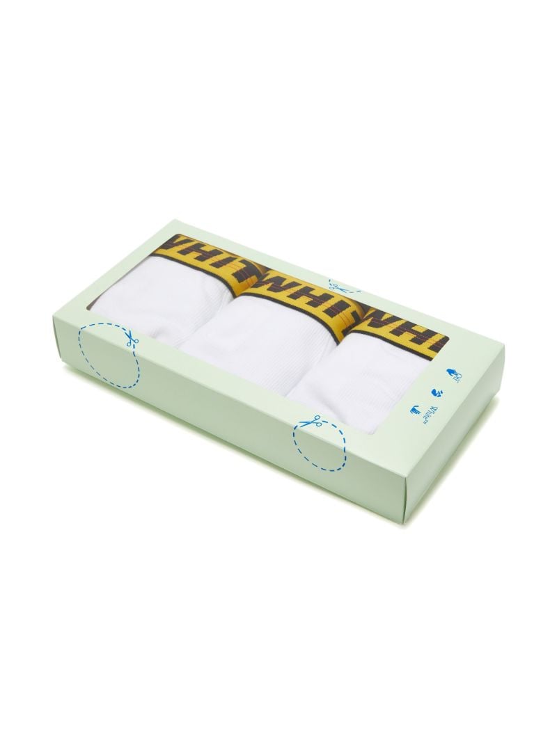 White Industrial Cotton Boxer Briefs Set