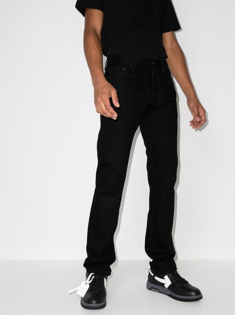 Diag Print Slim Leg Jeans