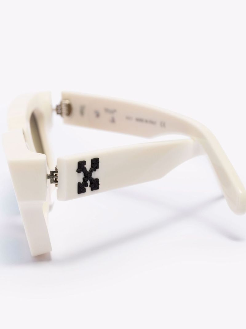 White Virgil Square Sunglasses