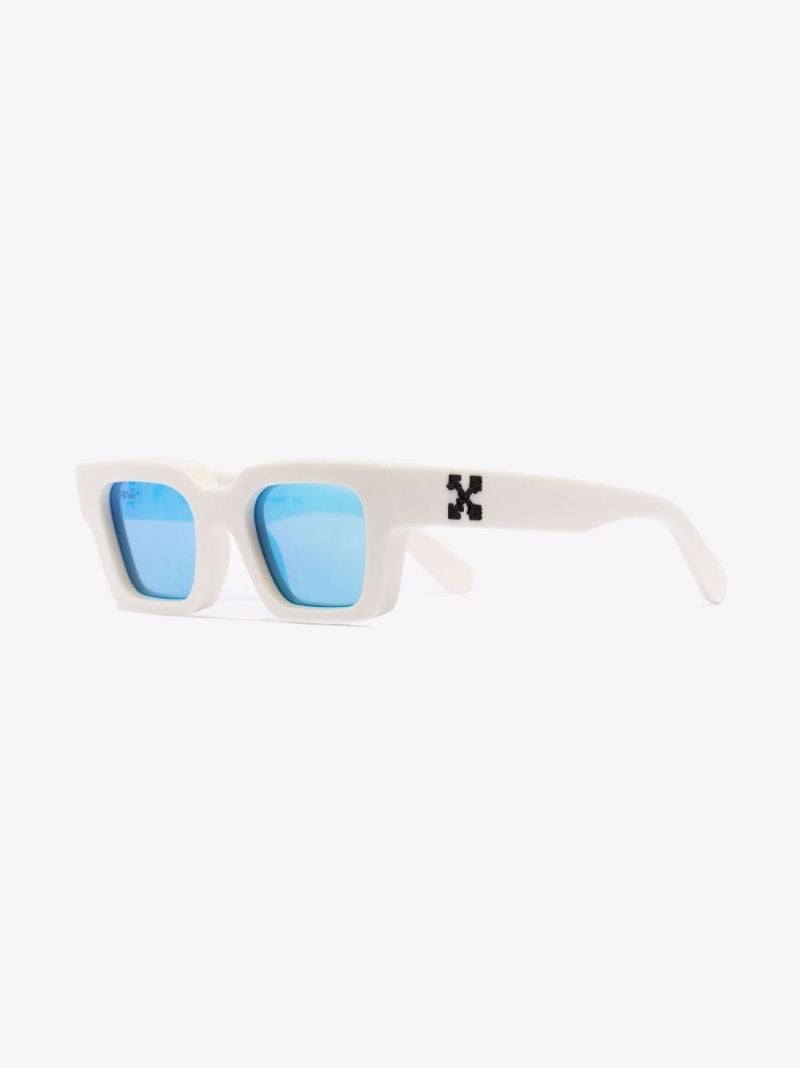 White Virgil Square Sunglasses