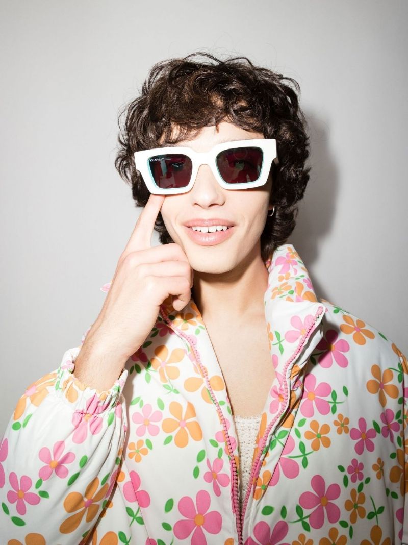 White Virgil Square Sunglasses